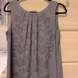 Gray hidden flowers H&M dress.